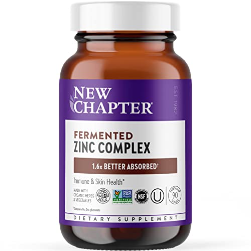 New Chapter Zinc Supplement, Fermented Zinc Complex, ONE Daily for Immune Support 