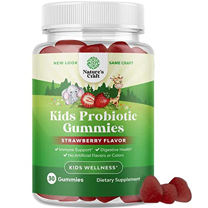 Immune Booster Kids Probiotic Gummies - Bacillus Subtilis Probiotic for Kids Upset Stomach