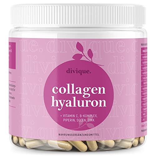 Collagen Capsules Divique Collagen Hyaluron 1500mg Collagen Peptides Type 1, 2, 3, 5, 10 