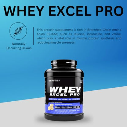 Out Angled Whey Excel Pro Whey Protein Powder Vanilla Flavour, 2kg, 66 Servings, High Protein Powder