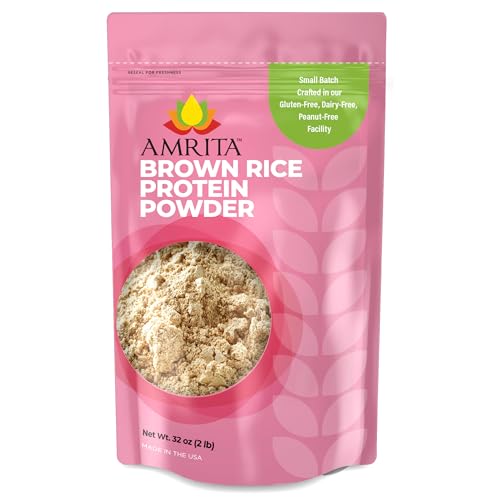 Amrita Brown Rice Protein Powder - Unflavored Vegan Protein Powder - Non-GMO, Gluten