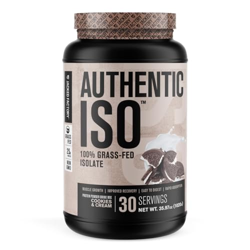 Jacked Factory Authentic ISO Grass Fed Whey Protein Isolate Powder - Low Carb