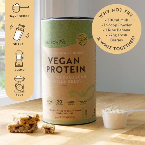 Vegan Protein Powder - Vanilla Flavour - Plant-Based High Protein Powder - 25g Protein per 36g Serving