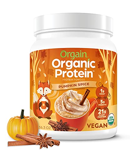 Orgain Organic Vegan Protein Powder, Pumpkin Spice - 21g of Plant Based Protein