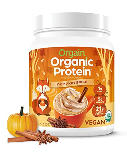 Orgain Organic Vegan Protein Powder, Pumpkin Spice - 21g of Plant Based Protein