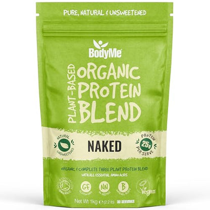 BodyMe Organic Vegan Protein Powder Blend, Naked Natural - Unsweetened, Low Carb