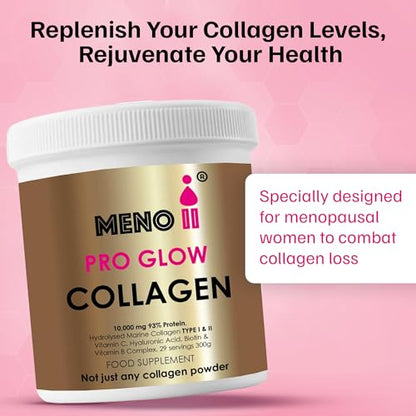 Meno II PRO Glow Marine Collagen Powder 10,000mg - High-Potency Supplements for Women Skin Hydration