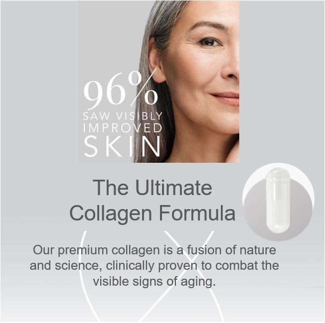 Collagen Tablets, Best Hydrolysed Protein Peptide Skin Supplement - 90 x Collagen Capsules x 800mg