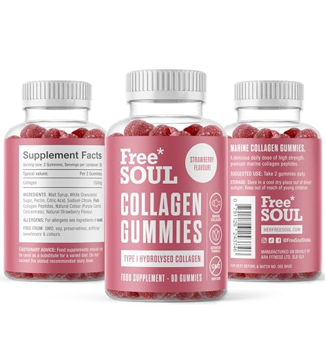 Collagen Gummies, Marine Collagen Supplement with Effective Type 1 Hydrolysed Collagen Peptides