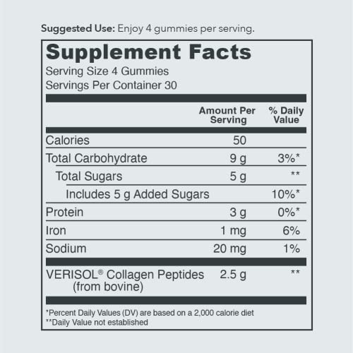 Vital Proteins Collagen Gummies, 2.5g of Clinically-Tested Collagen for Hair, Skin