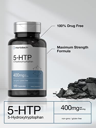 5HTP 400mg | 120 Capsules | 5-HTP Extra Strength Supplement | Non-GMO, Gluten Free