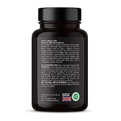 Marine Collagen Supplement 1200mg with Hyaluronic Acid & Vitamin C Hydrolysed Peptides Powder