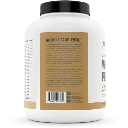 Levels Grass Fed 100% Whey Protein, No Hormones, Cappuccino, 5LB