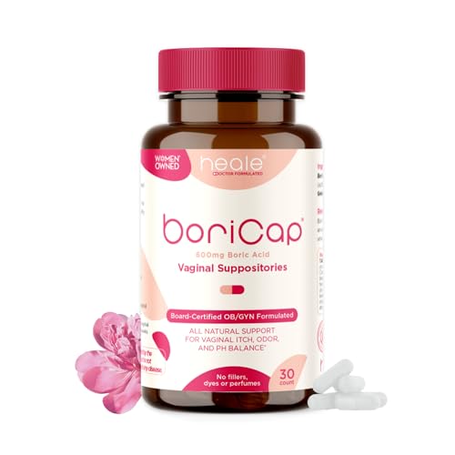 BoriCap - Boric Acid Suppositories for Women - 600 mg - Vaginal Health, pH Balance, Itch & Odor - Natural