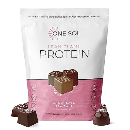 One Sol Lean Plant Protein Powder Chocolate Sea Salt, Low Carb, Gluten Free, Lactose 