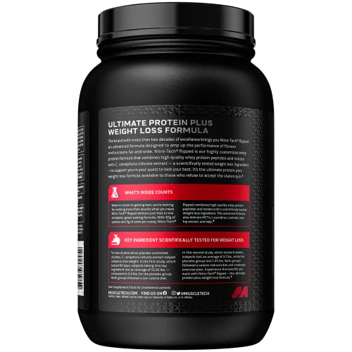 Protein Powder for Weight Loss - MuscleTech Nitro-Tech Ripped - Whey Protein Powder