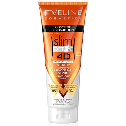 Eveline Slim Extreme 4D Liposuction Body Serum, Firming Body Lotion for Women and Men 