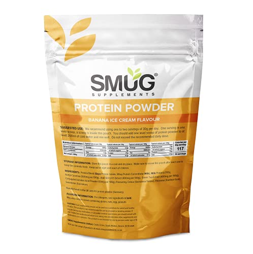 SMUG Supplements Low Calorie Protein Powder - Banana, Chocolate, Strawberry or Vanilla