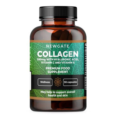 Newgate Labs Marine Collagen 350mg with Hyaluronic Acid, Vitamin C & Vitamin E 