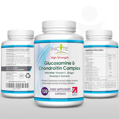 Glucosamine and Chondroitin High Strength Complex with MSM, Vitamin C, Ginge