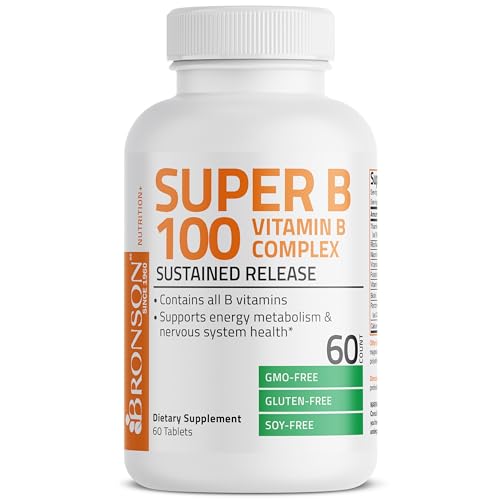 Bronson Vitamin B 100 Complex High Potency Sustained Release (Vitamin B1, B2, B3, B6)