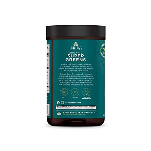 Ancient Nutrition Super Greens Powder, Organic Superfood Powder with Probiotics