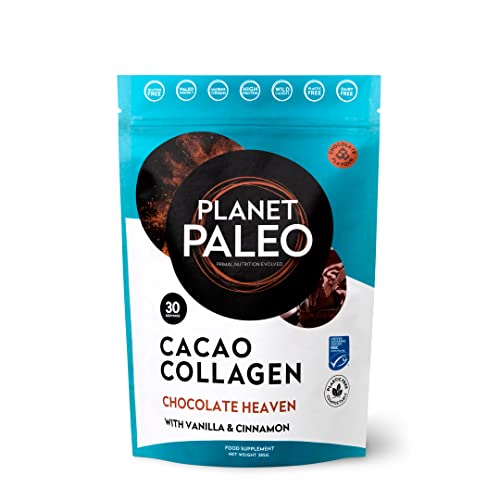 Planet PaleoCacao Collagen Powder (285g, 30 Servings) - MSC Certified, Wild Caught Marine Collagen