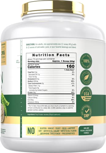 Carlyle Pea Protein Powder with BCAA'S 7lb | Unflavored | 29G Protein | Non-GMO, Gluten