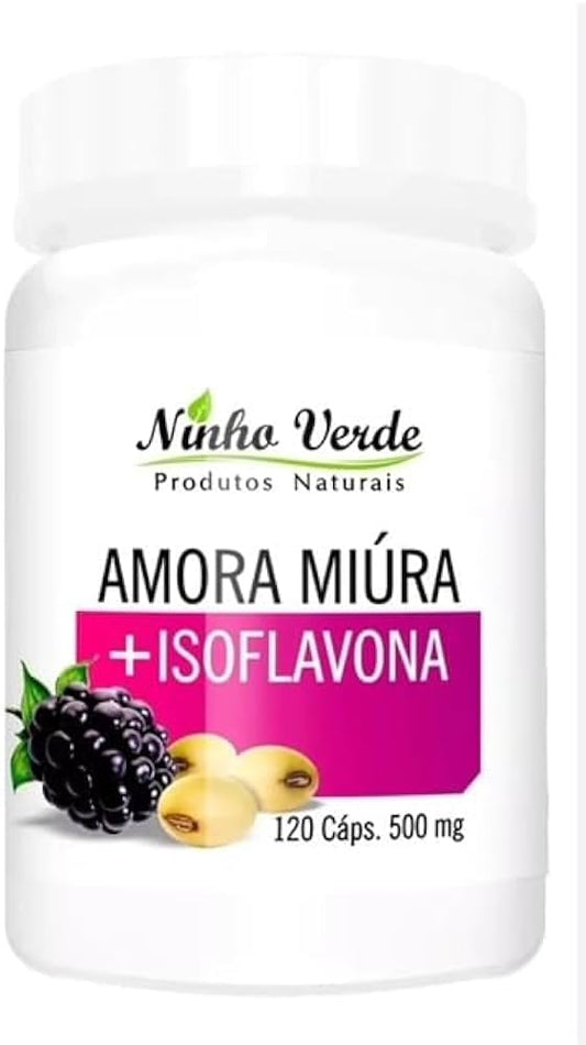 Ninho Verde Amora Miura + Isoflavona 500Mg (120 Capsules) Imported from Brazil | Morus + Glycine max L