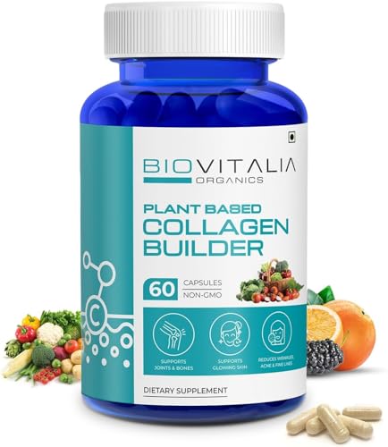 Biovitalia Plant Based Collagen Builder Capsule with Biotin & Vitamin C | Dietary Supplement for Men & Women