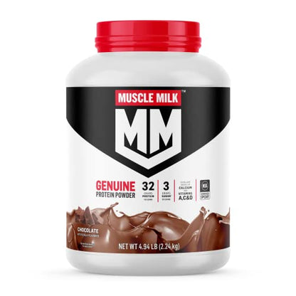 Muscle Milk Genuine Protein Powder, Chocolate, 4.94 Pound, 32 Servings, 32g Protein