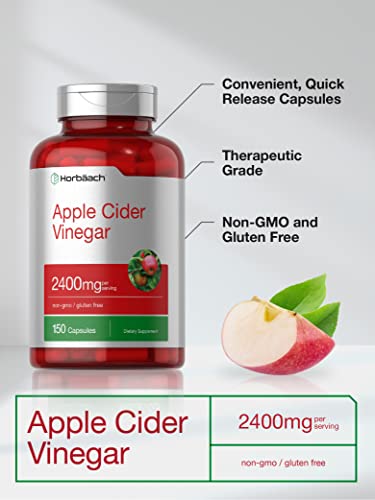 Horbaach Apple Cider Vinegar Capsules | 2400mg | 150 Count | Non-GMO, Gluten Free