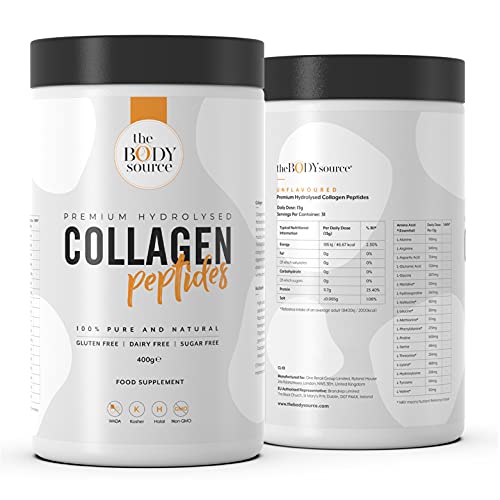 The Body Source Premium Hydrolysed Collagen Powder – 400g Unflavoured Bovine Collagen