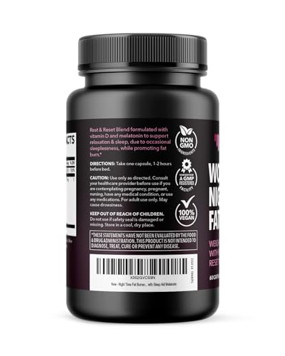 Night Time Fat Burner for Women | Weight Loss and Sleep Support Blend With Vitamin D