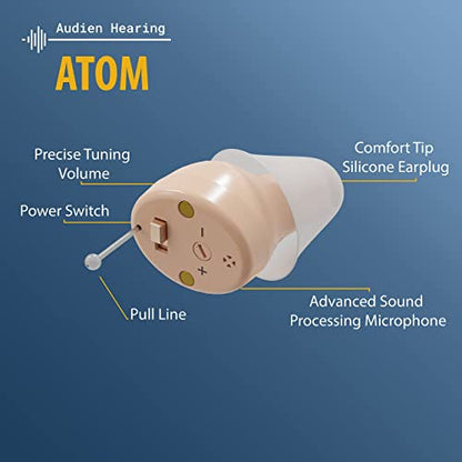 Audien ATOM Rechargeable Hearing Amplifier to Aid and Assist Hearing