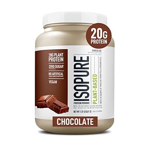 Isopure Chocolate Vegan Protein Powder, with Monk Fruit Sweetener & Amino Acids