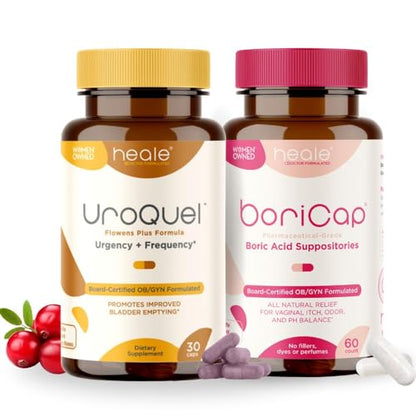 BoriCap 30 and UroQuel 30 Bundle for Vaginal pH and Overactive Bladder