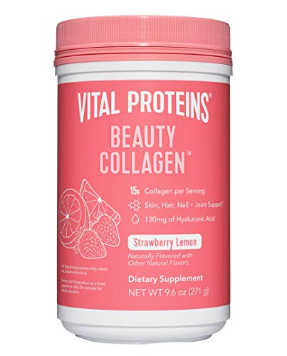 Vital Proteins Beauty Collagen (Strawberry Lemon, Canister) - 120mg of Hyaluronic Acid 