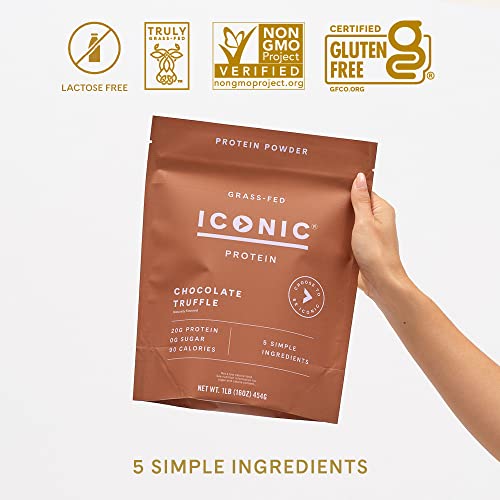 ICONIC Protein Powder, Chocolate Truffle - Sugar Free, Low Carb Protein Powder