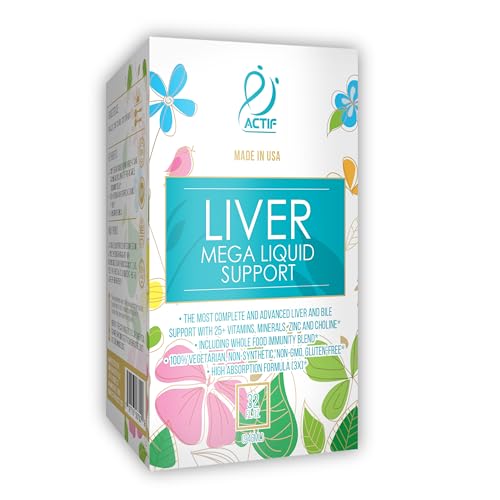 Actif Liver Mega Liquid Support - Complete Liver and Bile Maximum Strength Supplement