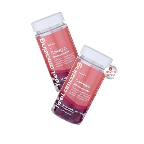 Collagen Gummies with Vitamins A and C, 500mg of Marine Collagen Per Serving, Advanced Skin Support,