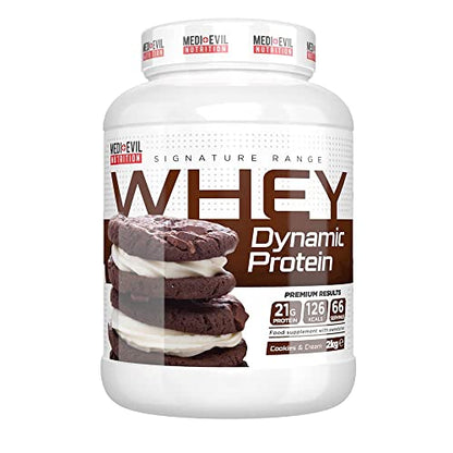 Medi-Evil Nutrition Whey Dynamic Protein, Cookies and Cream Flavour, 2kg, 66 Servings