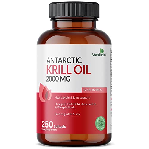 Futurebiotics Antarctic Krill Oil 2000mg with Astaxanthin, Omega-3s EPA, DHA and Phospho