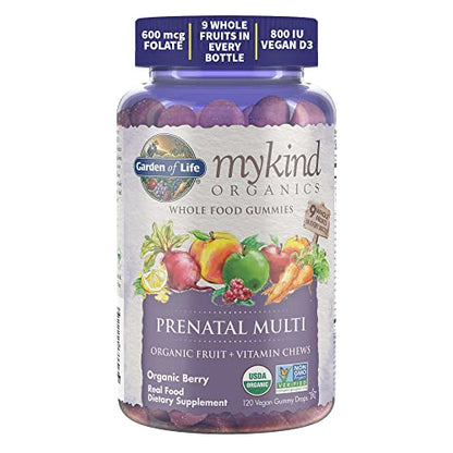 Garden of Life Organics Prenatal Gummies Multivitamin with Vitamin D3, B6, B12, C & Folate