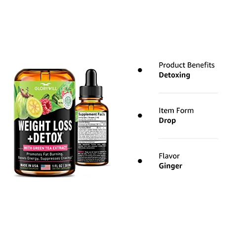 Weight Loss Drops Natural Detox Made in USA - Diet Drops for Fat Loss - Effective Appetite