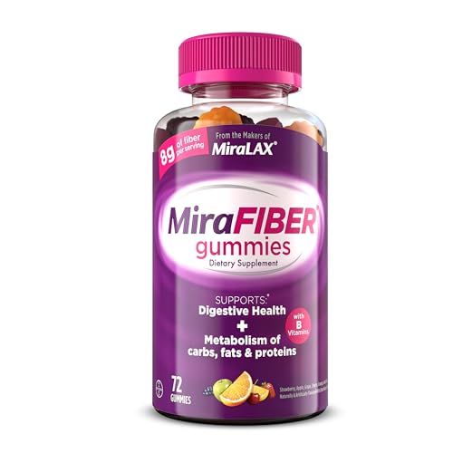 MiraLAX: MiraFIBER Gummies, 8g of Daily Prebiotic Fiber with B Vitamins to Support 