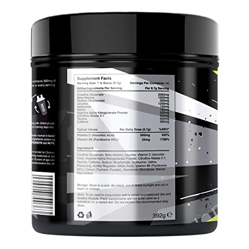 Warrior - RAGE Pre Workout Powder – Lightnin’ Lemonade 392g, WA-RG-045-01