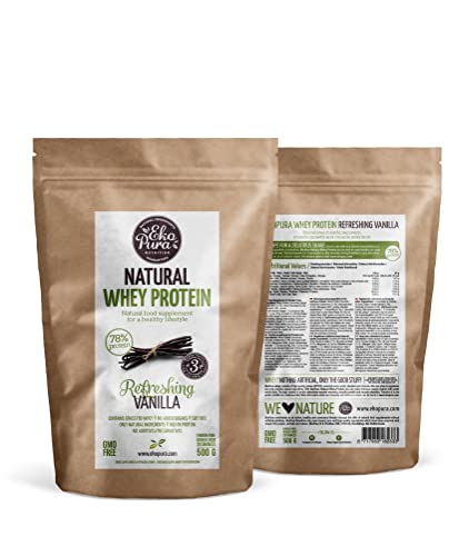 Ekopura Natural Whey Protein - Vanilla - 500g | 78% Protein | 100% Natural Grass Fed Whey