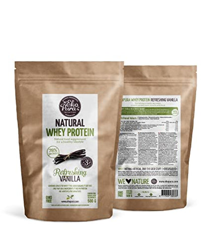 Ekopura Natural Whey Protein - Vanilla - 500g | 78% Protein | 100% Natural Grass Fed Whey