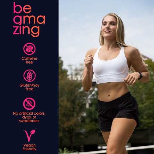 BEAM Be Amazing Vegan Pre-Workout Powder | Energy Booster Powdered Drink with All-Natural Caffeine, No Crash, No Jitters | Supplement with Adaptogens for Men and Women | Pink Lemonade, 40 Scoops